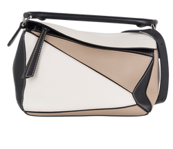 Small Puzzle, Leather, Black/Beige/White, 061823, DB/S/E, 2*